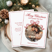 Frohe Weihnachten Glück Neujahr Coquette Bow Foto