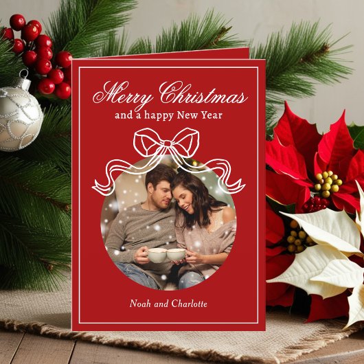 Frohe Weihnachten Glück Neujahr Coquette Bow Foto