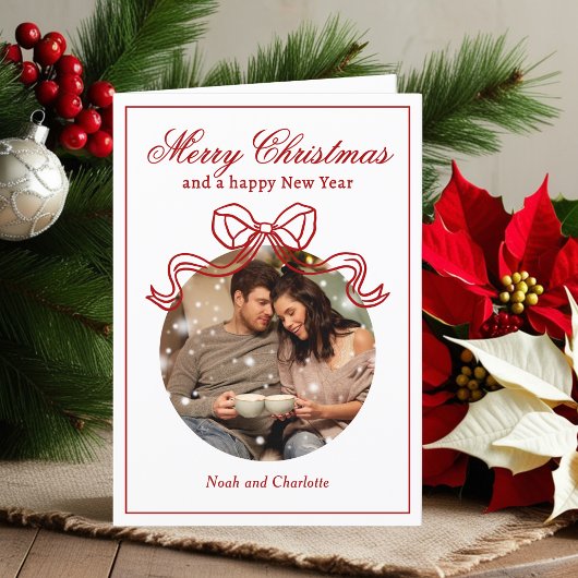 Frohe Weihnachten Glück Neujahr Coquette Bow Foto