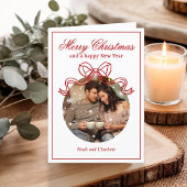 Frohe Weihnachten Glück Neujahr Coquette Bow Foto