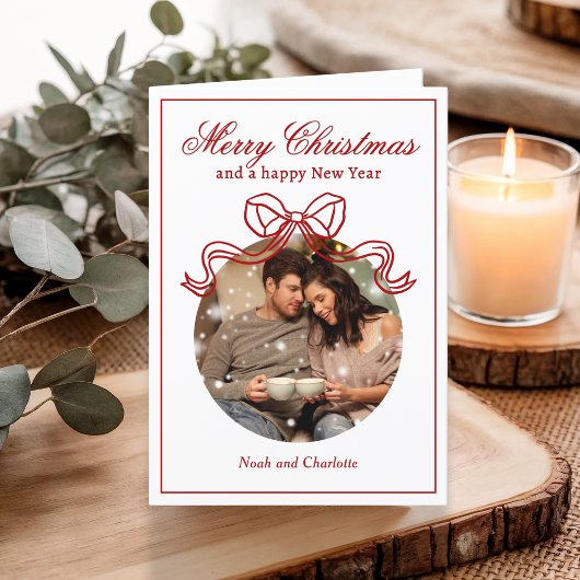 Frohe Weihnachten Glück Neujahr Coquette Bow Foto