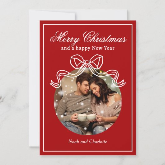 Frohe Weihnachten Glück Neujahr Coquette Bow Foto (Vorderseite)