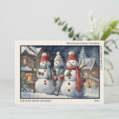 Frohe Weihnachten Glück Neujahr Drei glückliche Sc (Stehend Vorderseite)