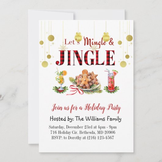 Frohe Weihnachten & Glück Neujahr Einladungskarte (Vorderseite)