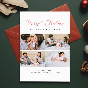 Frohe Weihnachten & Glück Neujahr Familie 4 Foto