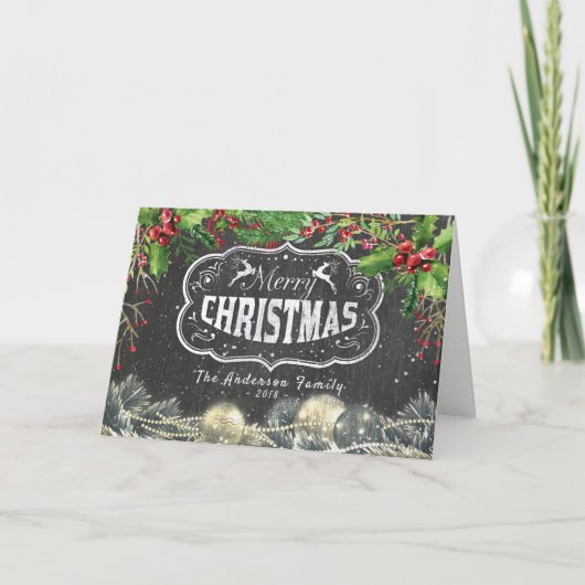 Frohe Weihnachten & Glück Neujahr Feiertage Grüße (Vorderseite)