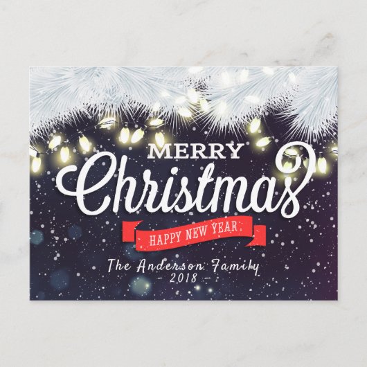 Frohe Weihnachten & Glück Neujahr Feiertage Grüße (Vorderseite)