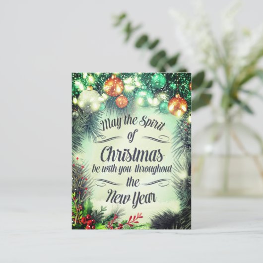 Frohe Weihnachten Glück Neujahr Feiertage Grüße (Stehend Vorderseite)