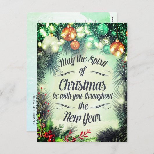 Frohe Weihnachten Glück Neujahr Feiertage Grüße (Vorne/Hinten)