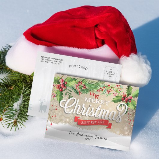 Frohe Weihnachten & Glück Neujahr Feiertage Grüße