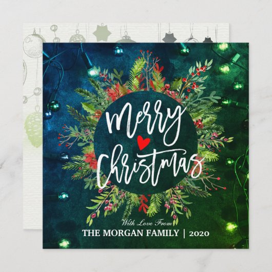 Frohe Weihnachten & Glück Neujahr Feiertage Grüße (Vorne/Hinten)