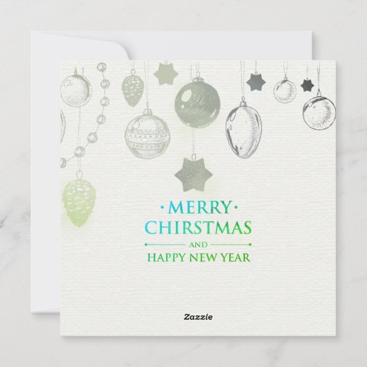 Frohe Weihnachten & Glück Neujahr Feiertage Grüße (Rückseite)