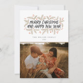 Frohe Weihnachten Glück Neujahr floral (Vorderseite)