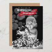 Frohe Weihnachten & Glück Neujahr Foto Flat Card (Vorne/Hinten)