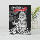 Frohe Weihnachten & Glück Neujahr Foto Flat Card (Stehend Vorderseite)