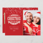 Frohe Weihnachten Glück Neujahr Gold 4 Foto (Vorne/Hinten)