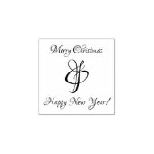 Frohe Weihnachten & Glück Neujahr Gummi Briefmarke Gummistempel (Prägung)