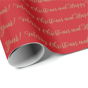 Frohe Weihnachten Glück Neujahr Kalligraphie rot Geschenkpapier