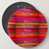 Frohe Weihnachten Glück Neujahr Leinwand Farbgesta Button (Vorne & Hinten)