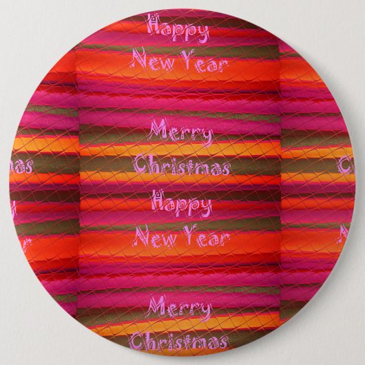 Frohe Weihnachten Glück Neujahr Leinwand Farbgesta Button (Vorderseite)