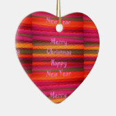 Frohe Weihnachten Glück Neujahr Leinwand Farbgesta Keramik Ornament (Rechts)