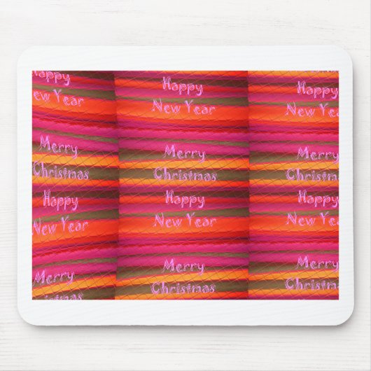 Frohe Weihnachten Glück Neujahr Leinwand Farbgesta Mousepad (Vorne)