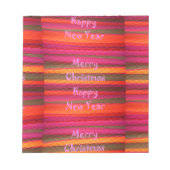 Frohe Weihnachten Glück Neujahr Leinwand Farbgesta Notizblock (Vorderseite)