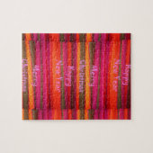 Frohe Weihnachten Glück Neujahr Leinwand Farbgesta Puzzle (Horizontal)