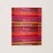 Frohe Weihnachten Glück Neujahr Leinwand Farbgesta Puzzle (Vertikal)