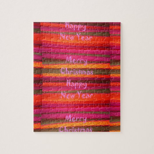 Frohe Weihnachten Glück Neujahr Leinwand Farbgesta Puzzle (Vertikal)