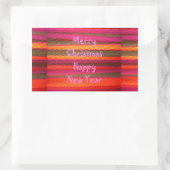 Frohe Weihnachten Glück Neujahr Leinwand Farbgesta Rechteckiger Aufkleber (Tasche)