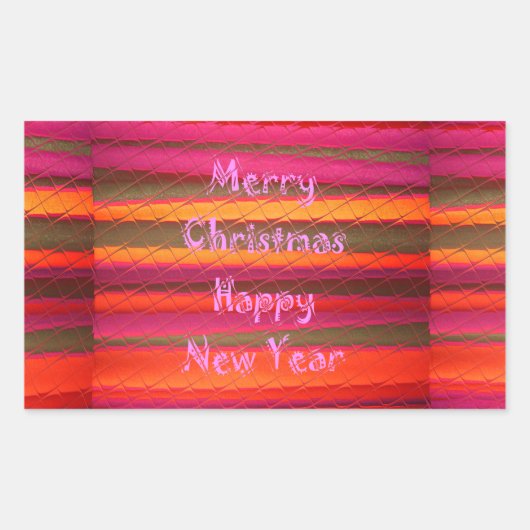 Frohe Weihnachten Glück Neujahr Leinwand Farbgesta Rechteckiger Aufkleber (Vorderseite)