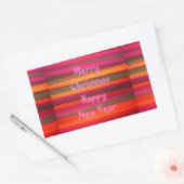 Frohe Weihnachten Glück Neujahr Leinwand Farbgesta Rechteckiger Aufkleber (Umschlag)