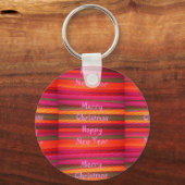 Frohe Weihnachten Glück Neujahr Leinwand Farbgesta Schlüsselanhänger (Vorderseite)