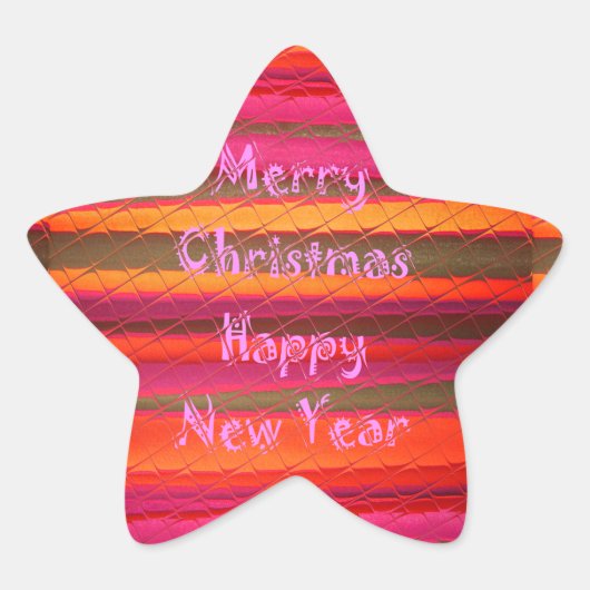 Frohe Weihnachten Glück Neujahr Leinwand Farbgesta Stern-Aufkleber (Vorderseite)