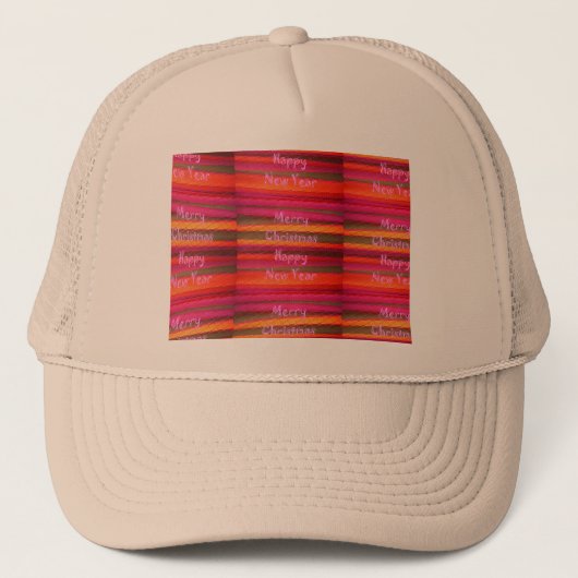 Frohe Weihnachten Glück Neujahr Leinwand Farbgesta Truckerkappe (Vorderseite)