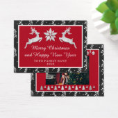 Frohe Weihnachten Glück Neujahr Name Black Silver (Schreibtisch)