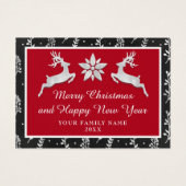 Frohe Weihnachten Glück Neujahr Name Black Silver (Vorderseite)