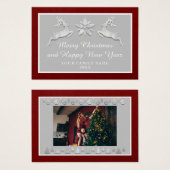 Frohe Weihnachten Glück Neujahr Name Burgundy Gray (Vorne & Hinten)