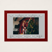 Frohe Weihnachten Glück Neujahr Name Burgundy Gray (Rückseite)