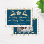 Frohe Weihnachten Glück Neujahr Name Foto Navy (Schreibtisch)