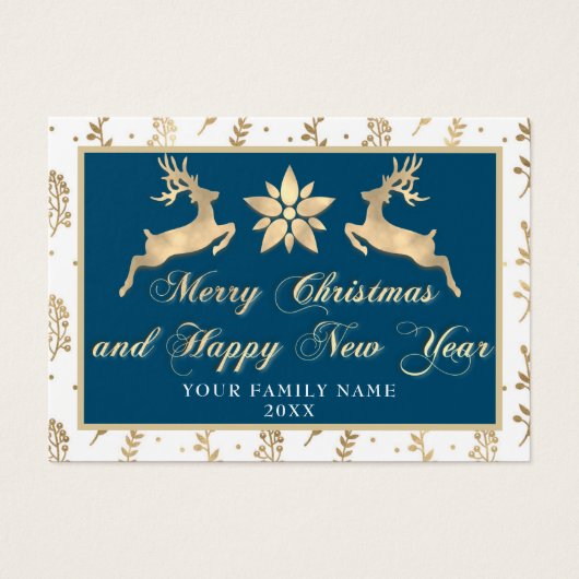 Frohe Weihnachten Glück Neujahr Name Foto Navy (Vorderseite)