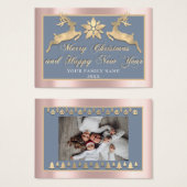 Frohe Weihnachten Glück Neujahr Name Foto RoseBlue (Vorne & Hinten)