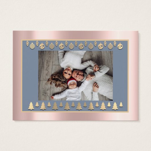 Frohe Weihnachten Glück Neujahr Name Foto RoseBlue (Rückseite)