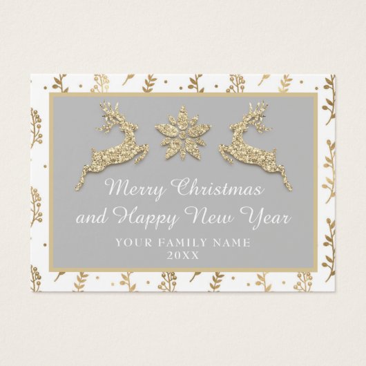 Frohe Weihnachten Glück Neujahr Name Gray Gold (Vorderseite)