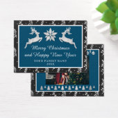 Frohe Weihnachten Glück Neujahr Name Navy Silver (Schreibtisch)