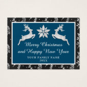 Frohe Weihnachten Glück Neujahr Name Navy Silver (Vorderseite)