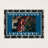 Frohe Weihnachten Glück Neujahr Name Navy Silver (Rückseite)