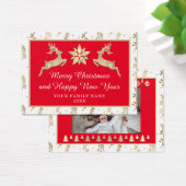 Frohe Weihnachten Glück Neujahr Name Red Frame Gol (Schreibtisch)