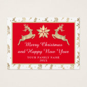 Frohe Weihnachten Glück Neujahr Name Red Frame Gol (Vorderseite)